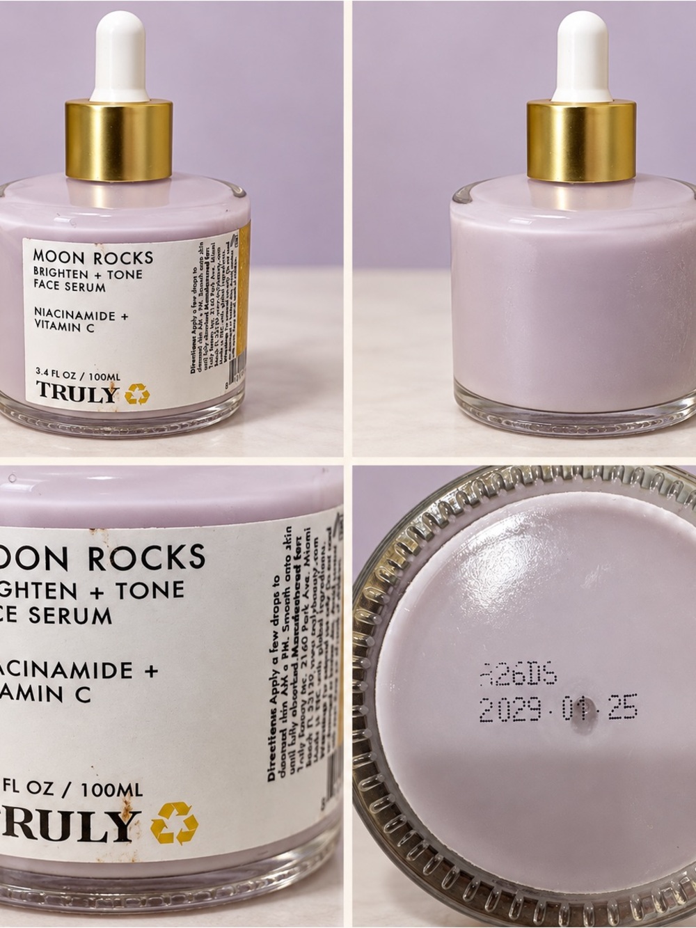 TRULY Moon Rocks Brighten + Tone Face Serum — Lavender